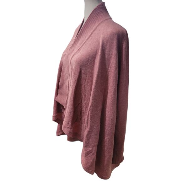 LOFT Pink Knit Cardigan Small Open Front Layered Cozy Cottagecore Grannycore - Picture 4 of 8